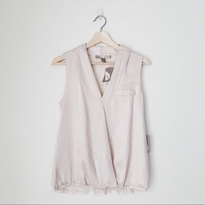 Cream Mixed Media Blouse